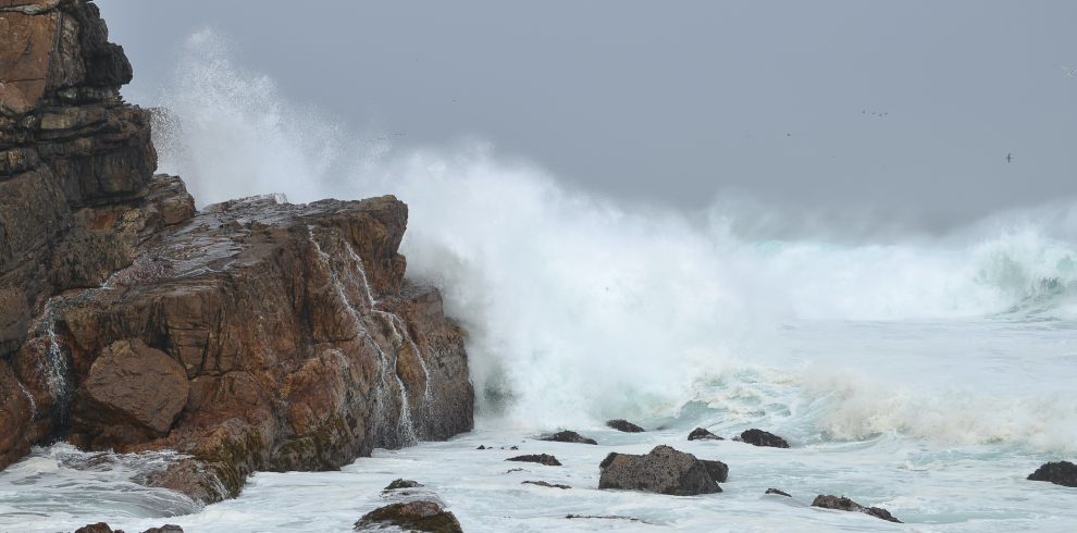 waves splashing against rocks Cape of Good Hope